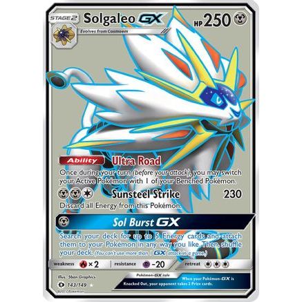 Solgaleo GX (Full Art) 143/149 - SM Base Set Holofoil