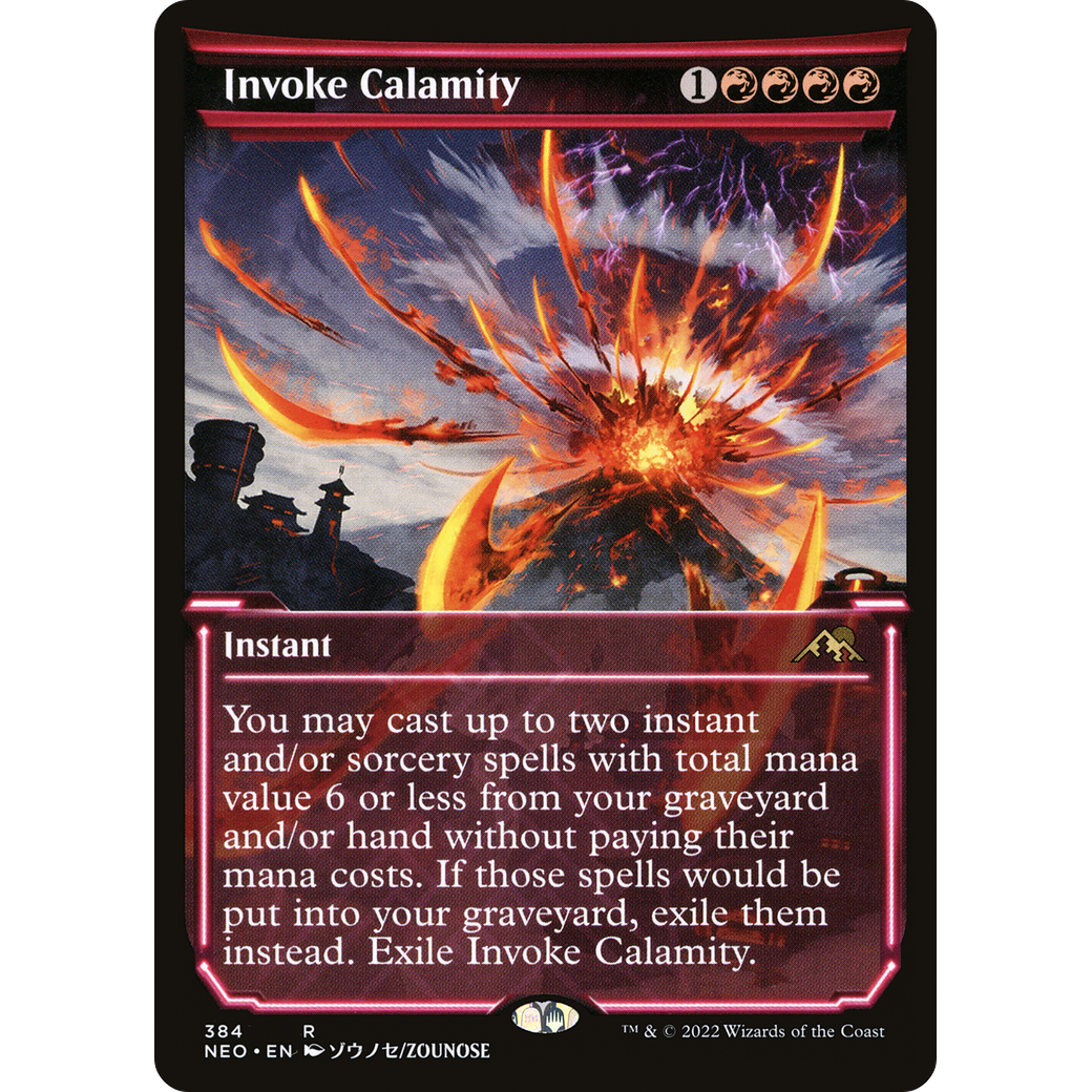 Invoke Calamity (NEO-384) - Kamigawa: Neon Dynasty: (Showcase) Foil