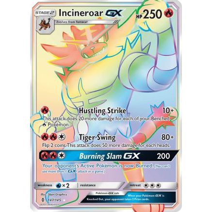 Incineroar GX (Secret) 147/145 - SM Guardians Rising Holofoil