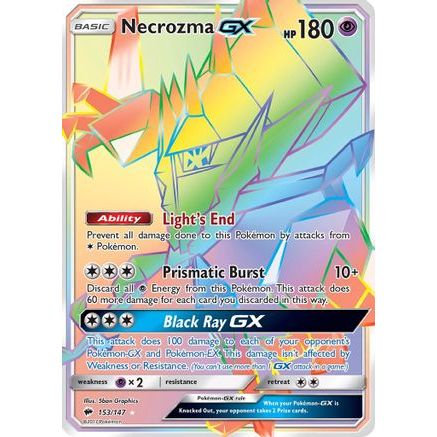 Necrozma GX (Secret) 153/147 - SM Burning Shadows Holofoil