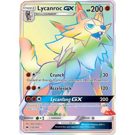 Lycanroc GX (Secret) 155/147 - SM Burning Shadows Holofoil