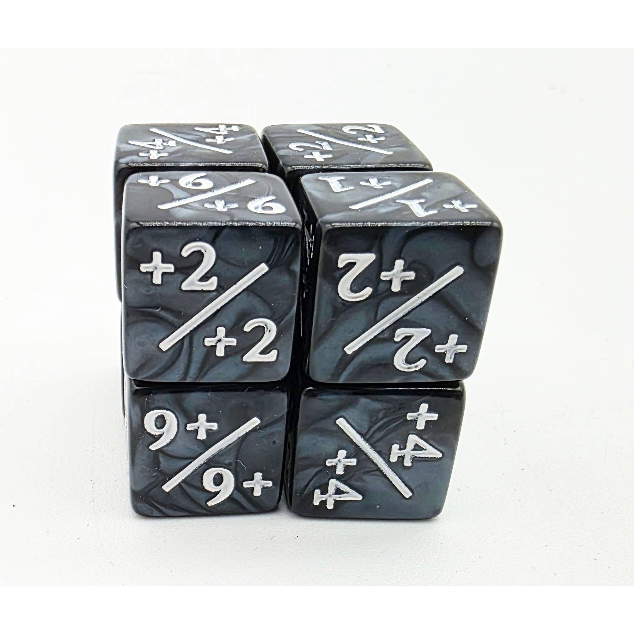 +1/+1 Pearl Black Counters with White for Magic - Set of 8