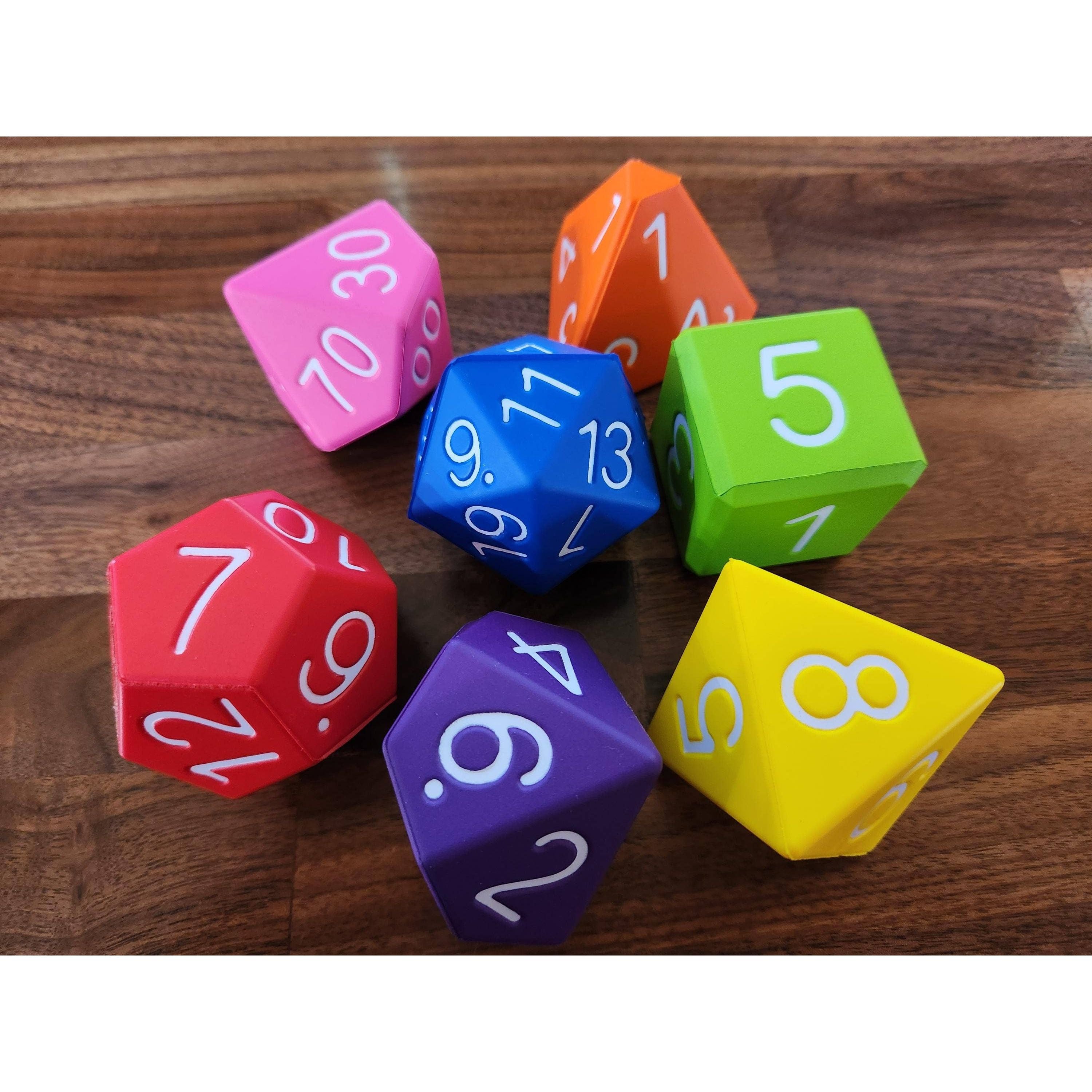 Big Foam Dice 2 inch Polyhedral Set (7 dice) by Zucati