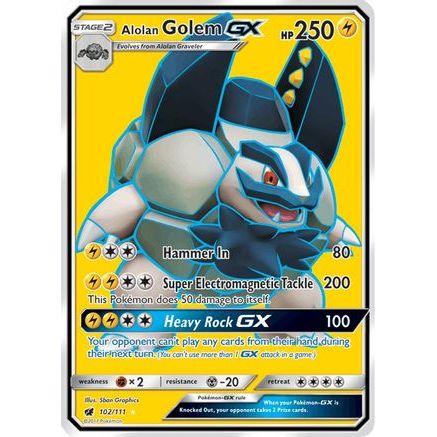 Alolan Golem GX (Full Art) 102/111 - SM Crimson Invasion Holofoil