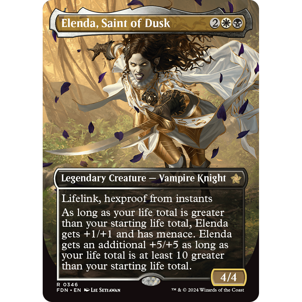 Elenda, Saint of Dusk (FDN-346) - Foundations (Borderless)