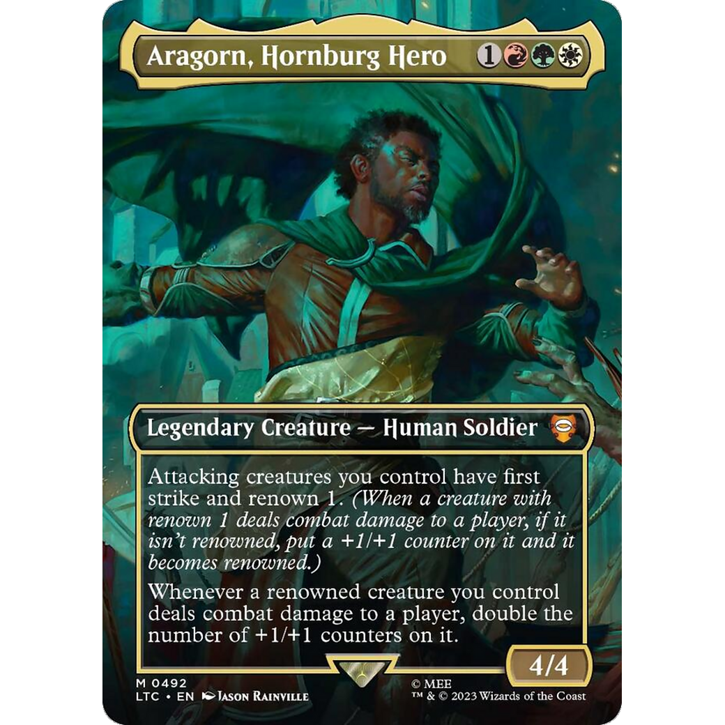 Aragorn, Hornburg Hero (LTC-492) - Tales of Middle-earth Commander (Borderless) Foil