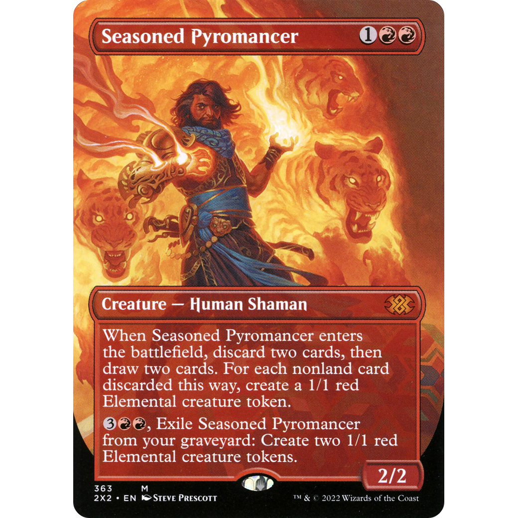 Seasoned Pyromancer (Borderless) (2X2-363) - Double Masters 2022 (Borderless)
