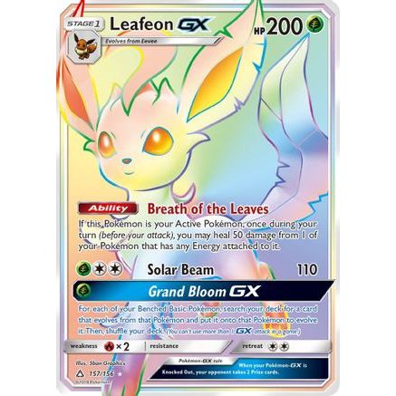 Leafeon GX (Secret Rare) 157/156 - SM Ultra Prism Holofoil