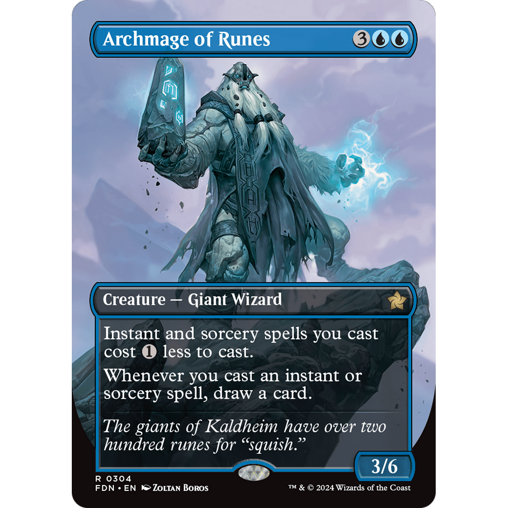 Archmage of Runes (FDN-304) - Foundations (Borderless) Foil