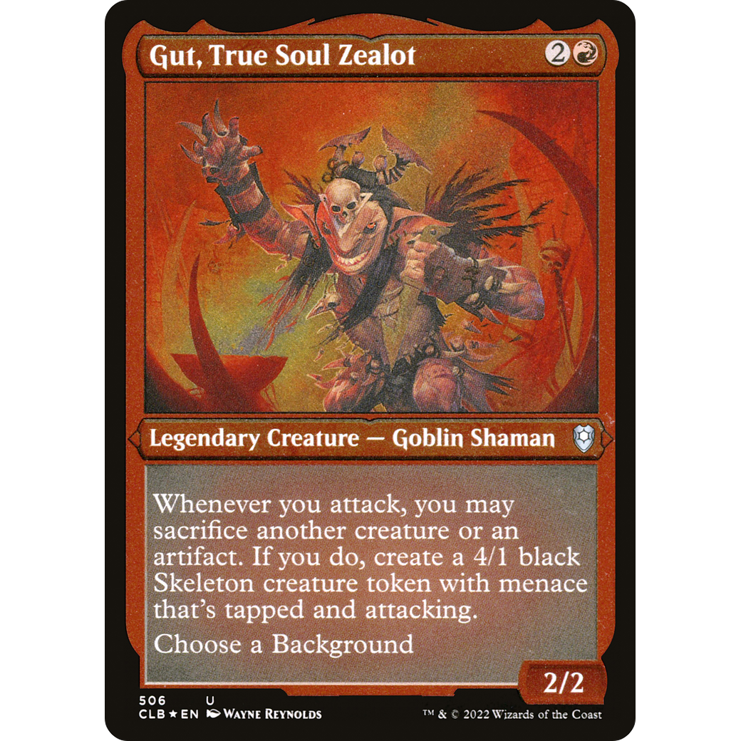 Gut, True Soul Zealot (CLB-506) - Commander Legends: Battle for Baldur's Gate Etched Foil