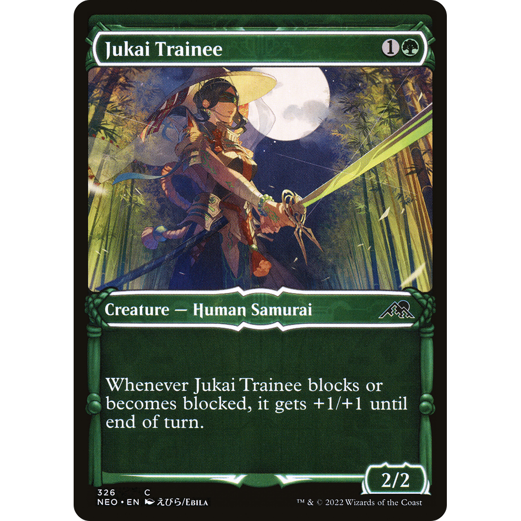 Jukai Trainee (NEO-326) - Kamigawa: Neon Dynasty: (Showcase) Foil
