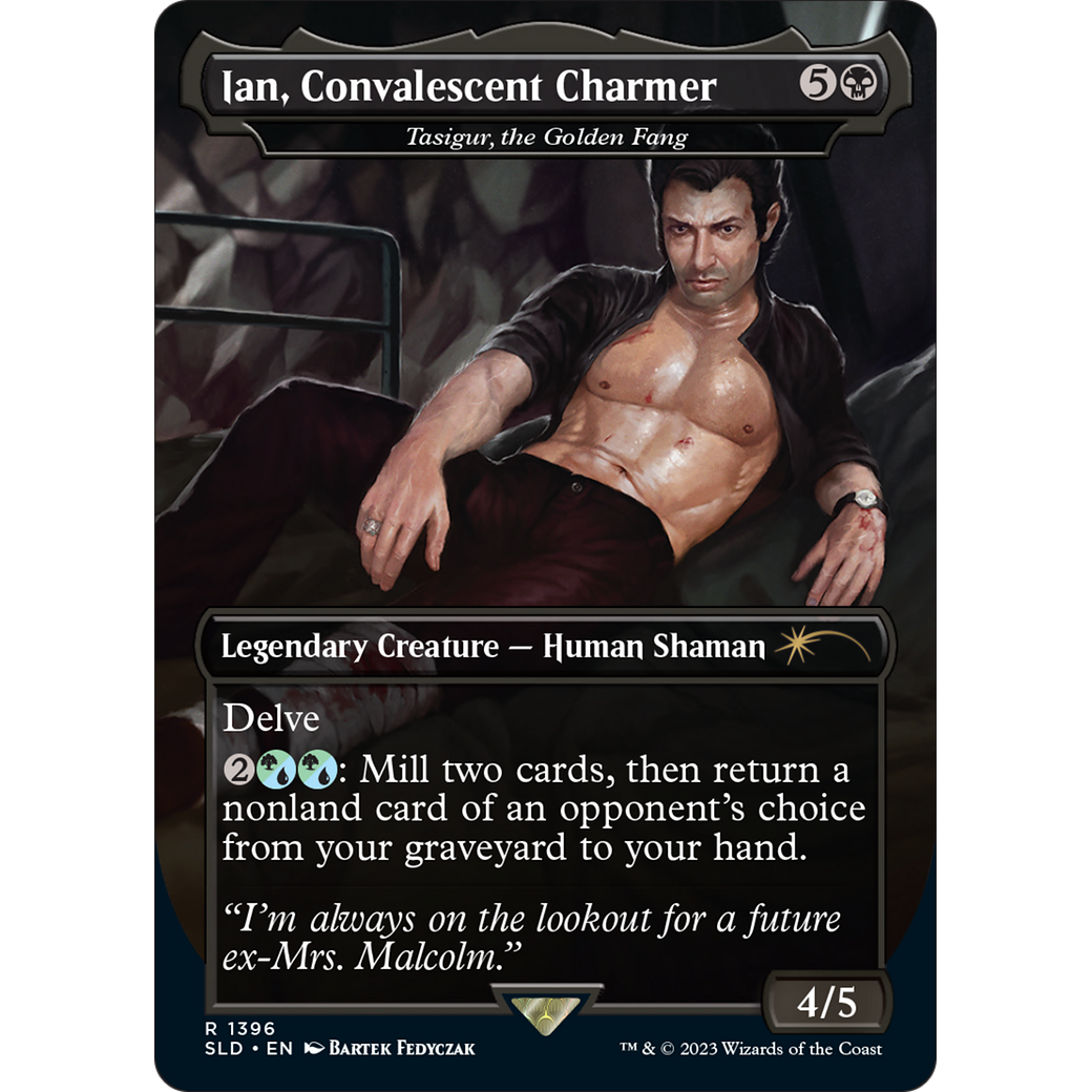 Ian, Convalescent Charmer - Tasigur, the Golden Fang (SLD-1396) - Secret Lair Drop / Ian, Convalescent Charmer (Borderless)
