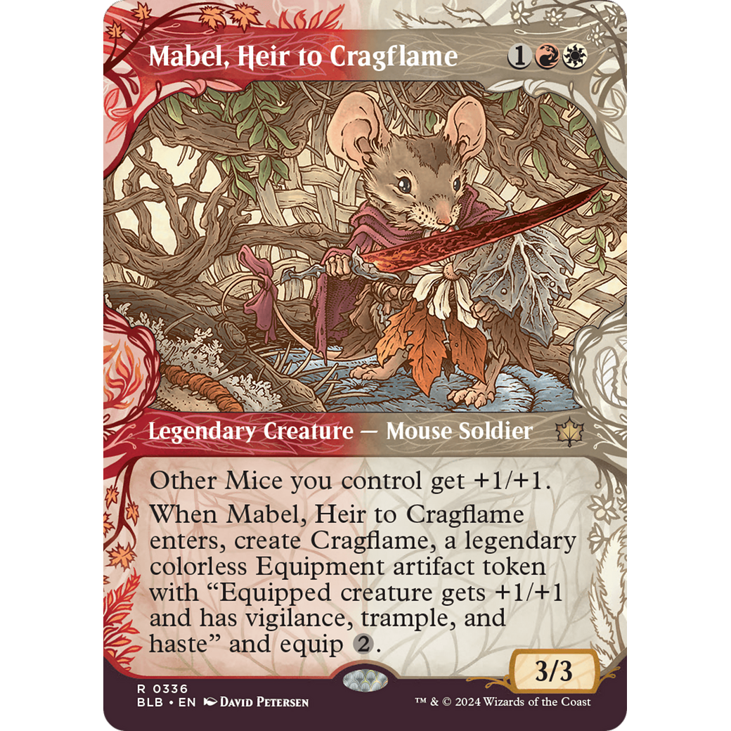 Mabel, Heir to Cragflame (BLB-336) - Bloomburrow: (Showcase) (Borderless) Foil