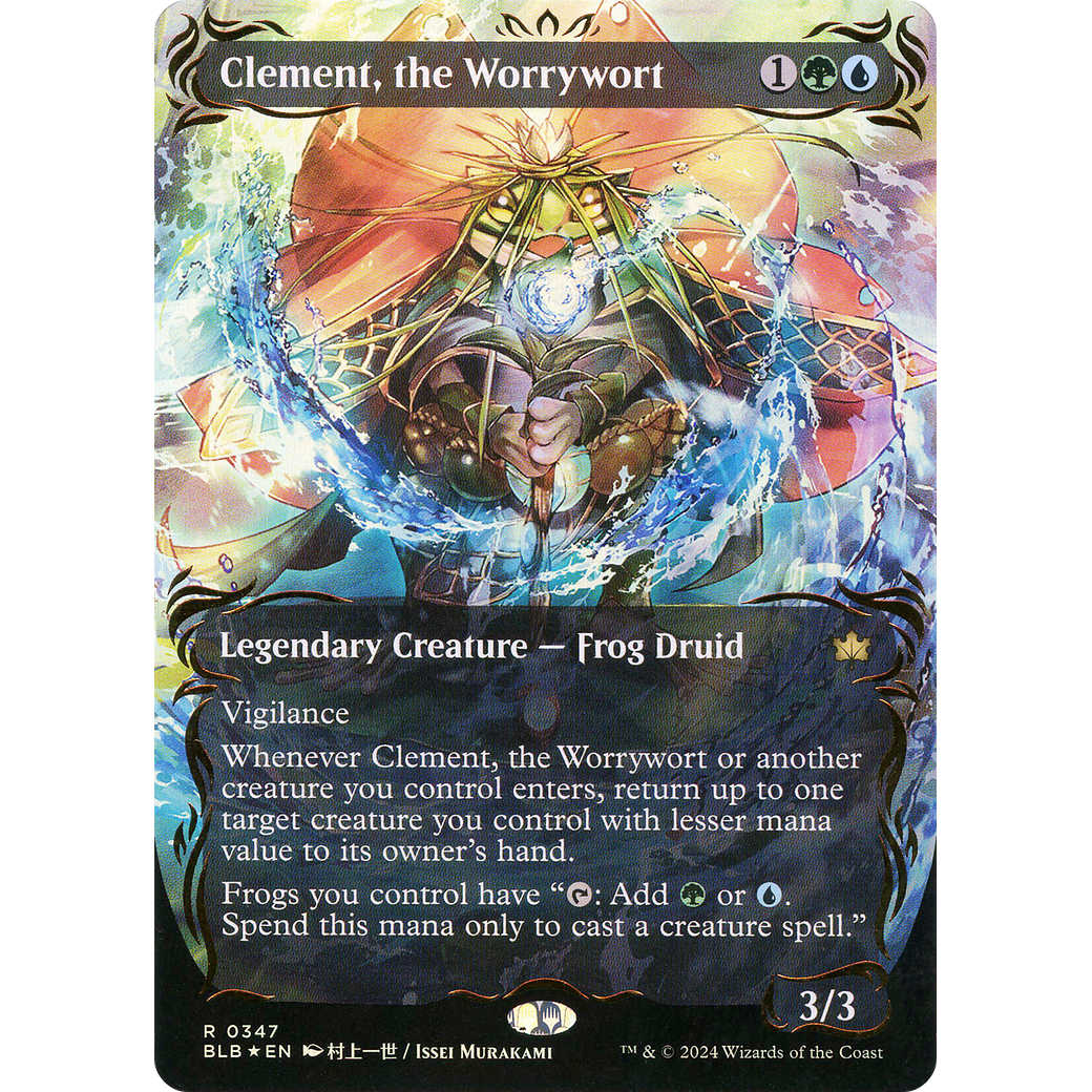 Clement, the Worrywort (BLB-347) - Bloomburrow: (Showcase) (Borderless) Foil