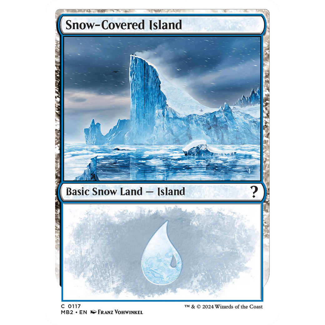 Snow-Covered Island (White Border) (MB2-117) - Mystery Booster 2: (snow)