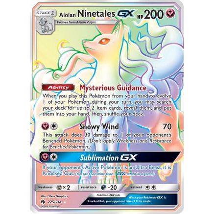 Alolan Ninetales GX (Secret) 225/214 - SM Lost Thunder Holofoil