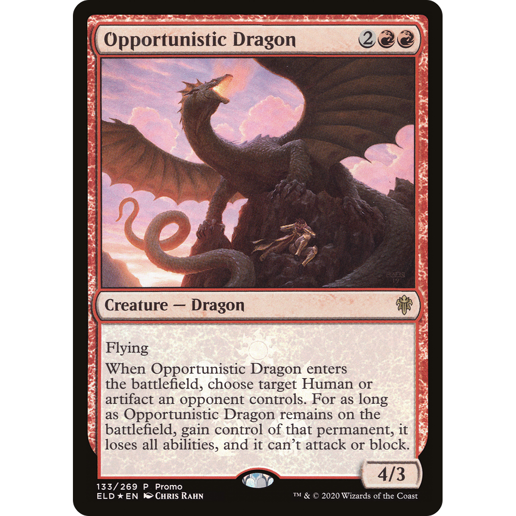 Opportunistic Dragon (MEDIA-133) - Throne of Eldraine Promos Foil