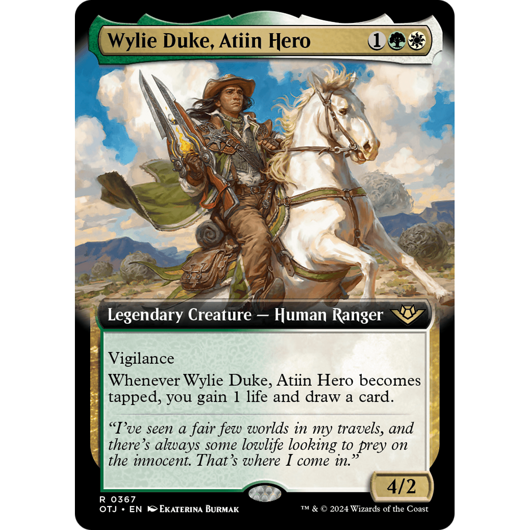 Wylie Duke, Atiin Hero (OTJ-367) - Outlaws of Thunder Junction: (Extended Art) Foil