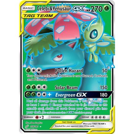 Celebi & Venusaur GX (Full Art) 159/181 - SM Team Up Holofoil