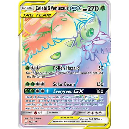 Celebi & Venusaur GX (Secret) 182/181 - SM Team Up Holofoil