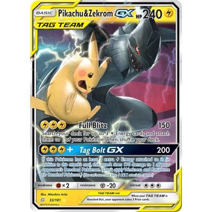 Pikachu & Zekrom GX 33/181 - SM Team Up Holofoil