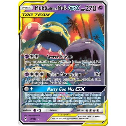 Muk & Alolan Muk GX 61/214 - SM Unbroken Bonds Holofoil