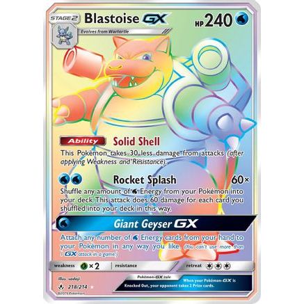 Blastoise GX (Secret) 218/214 - SM Unbroken Bonds Holofoil