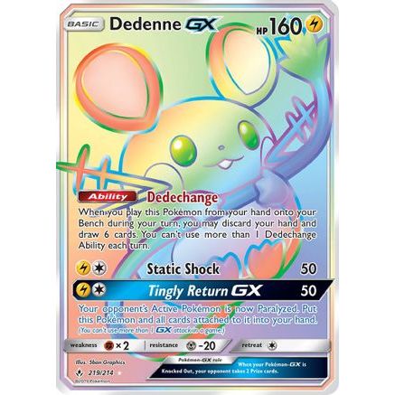 Dedenne GX (Secret) 219/214 - SM Unbroken Bonds Holofoil