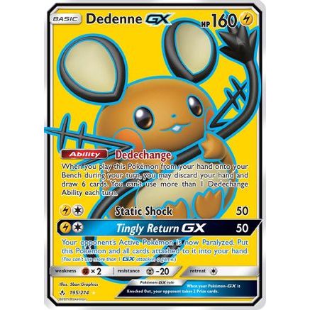 Dedenne GX (Full Art) 195/214 - SM Unbroken Bonds Holofoil