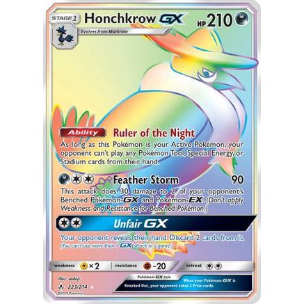 Honchkrow GX (Secret) 223/214 - SM Unbroken Bonds Holofoil