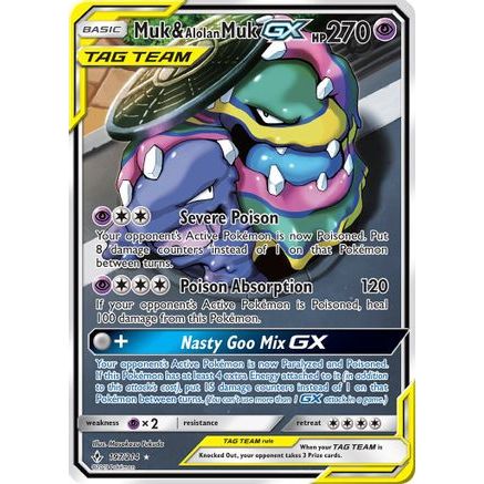 Muk & Alolan Muk GX (197) (Full Art) 197/214 - SM Unbroken Bonds Holofoil