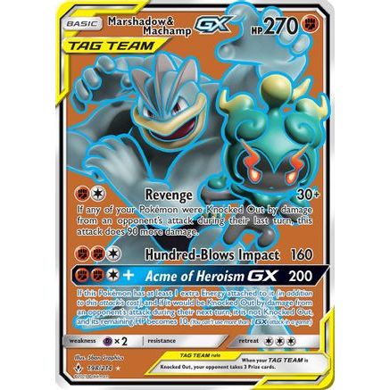 Marshadow & Machamp GX (198) (Full Art) 198/214 - SM Unbroken Bonds Holofoil
