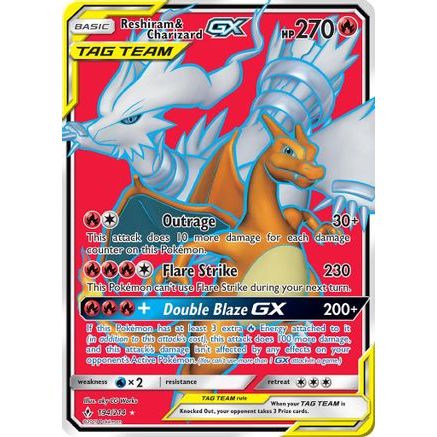 Reshiram & Charizard GX (Full Art) 194/214 - SM Unbroken Bonds Holofoil