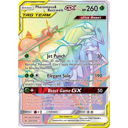 Pheromosa & Buzzwole GX (Secret) 215/214 - SM Unbroken Bonds Holofoil