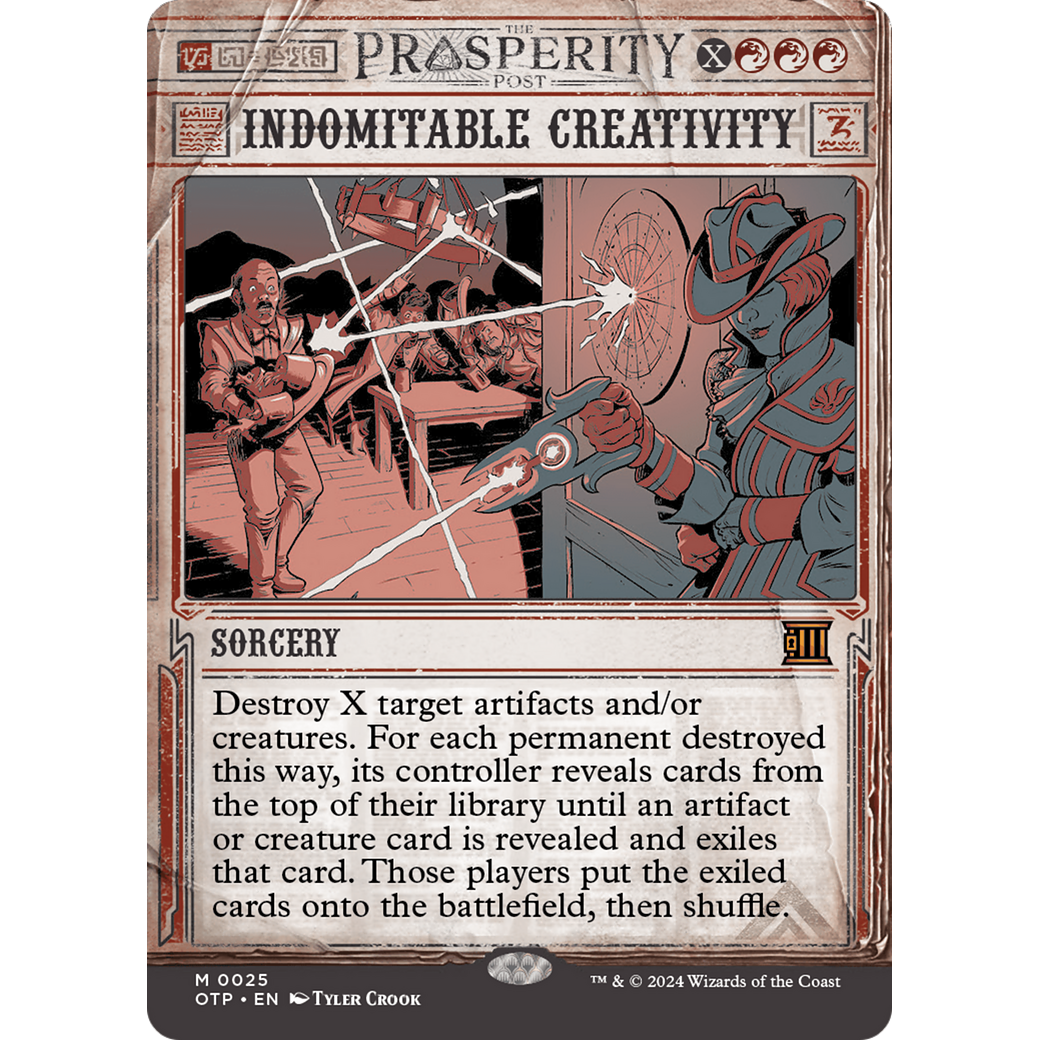 Indomitable Creativity (OTP-025) - Breaking News: (Showcase) (Borderless) Foil