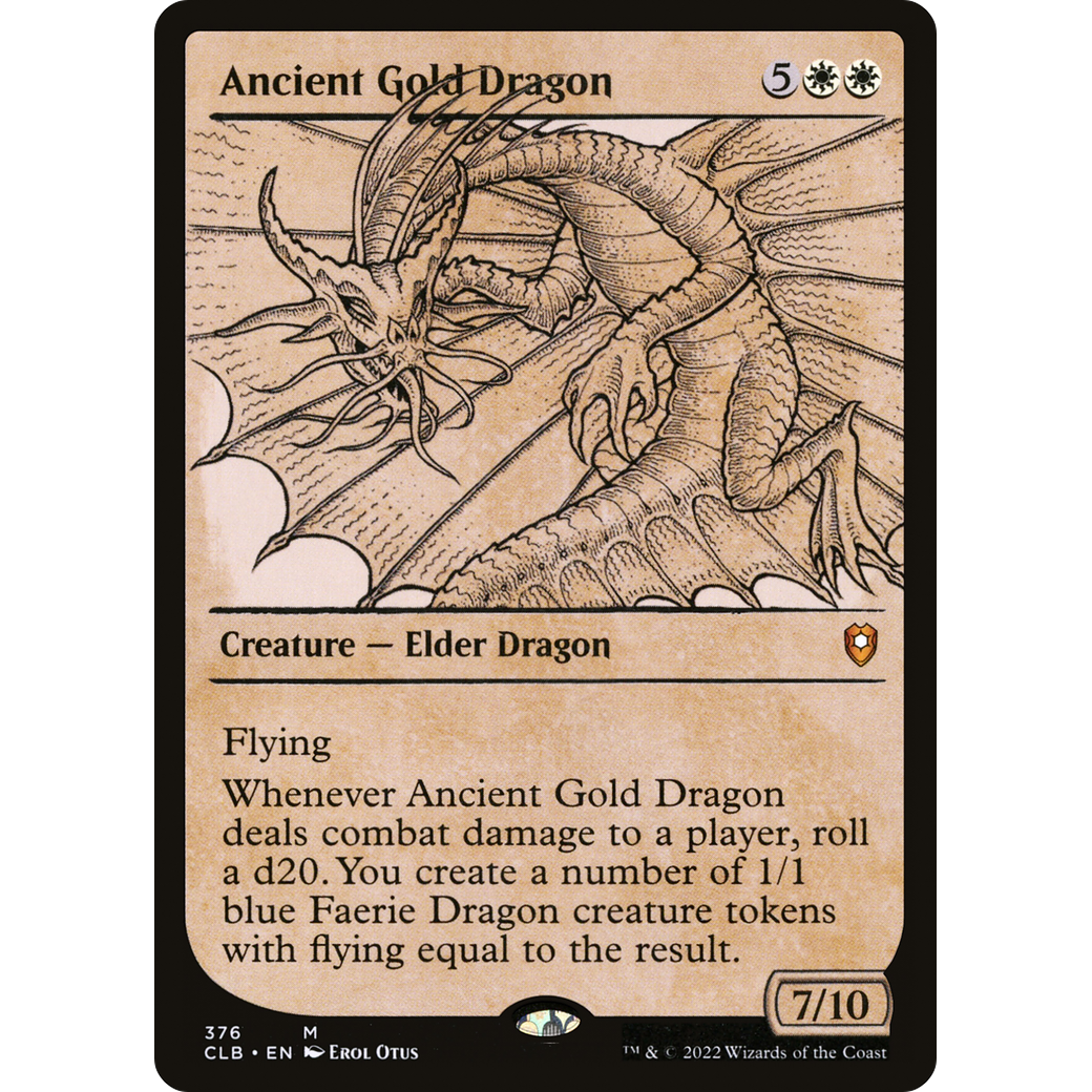 Ancient Gold Dragon (CLB-376) - Commander Legends: Battle for Baldur's Gate: (Showcase) Foil