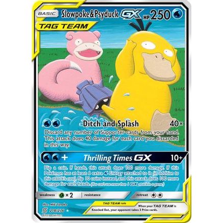 Slowpoke & Psyduck GX (Alternate Full Art) 218/236 - SM Unified Minds Holofoil