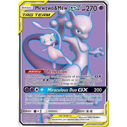 Mewtwo & Mew GX (Full Art) 222/236 - SM Unified Minds Holofoil