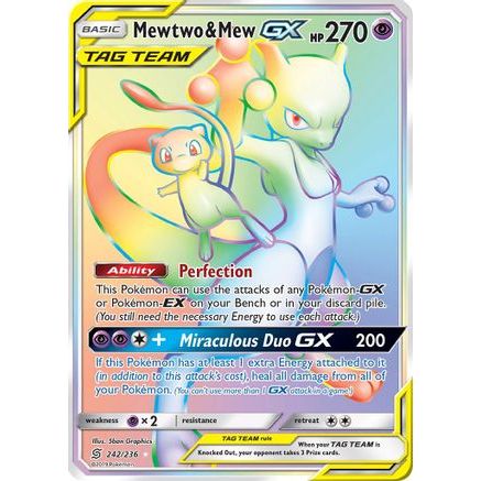 Mewtwo & Mew GX (Secret) 242/236 - SM Unified Minds Holofoil