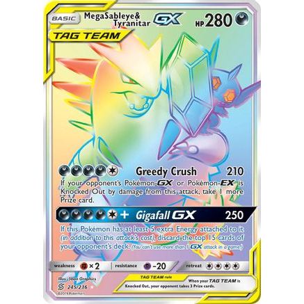Mega Sableye & Tyranitar GX (Secret) 245/236 - SM Unified Minds Holofoil