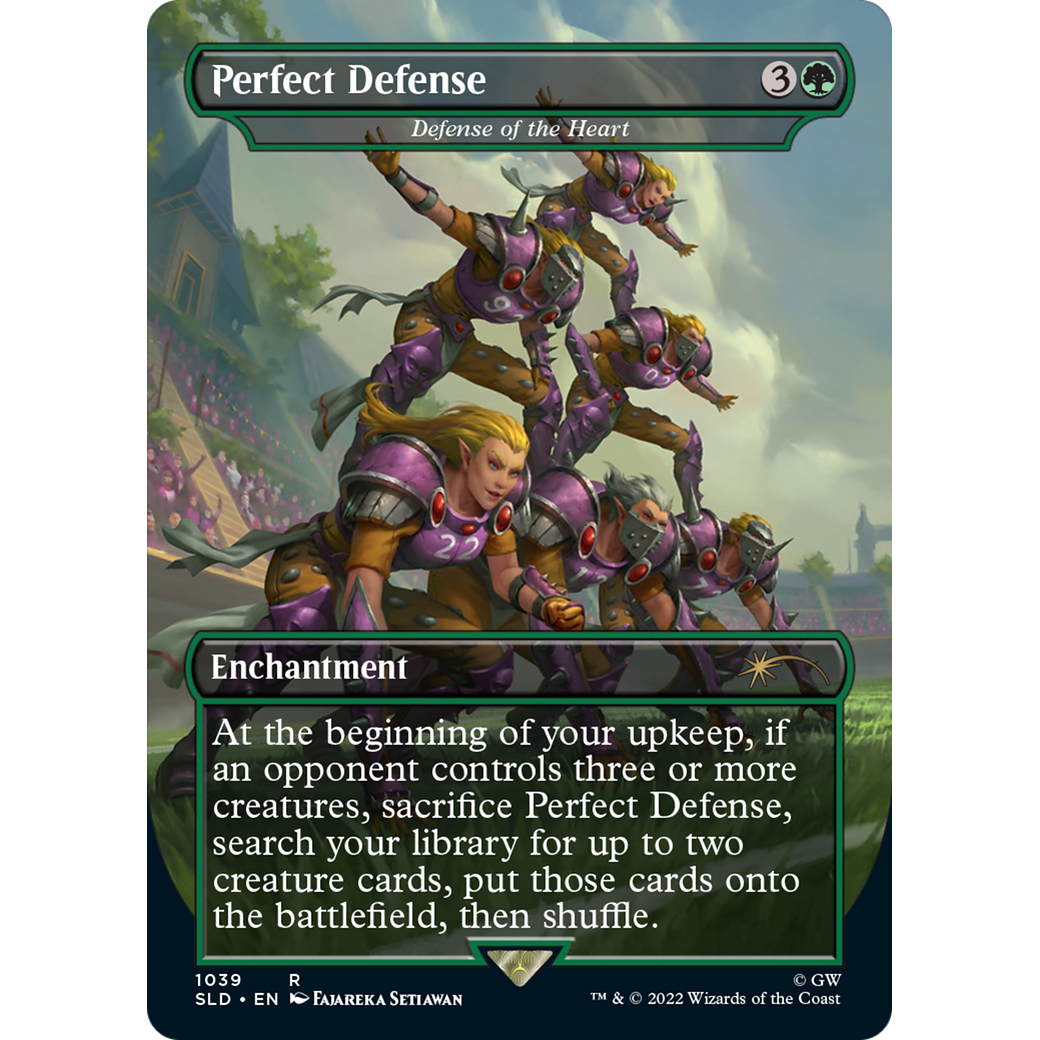 Perfect Defense - Defense of the Heart (Borderless) (SLD-1039) - Secret Lair Drop / Perfect Defense (Borderless)