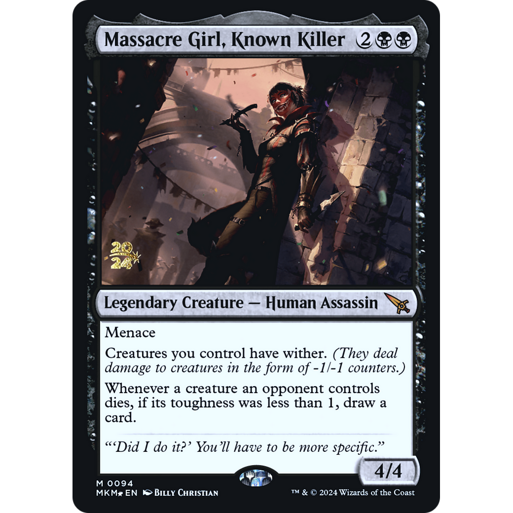 Massacre Girl, Known Killer (PRE-94S) - Murders at Karlov Manor Promos Foil