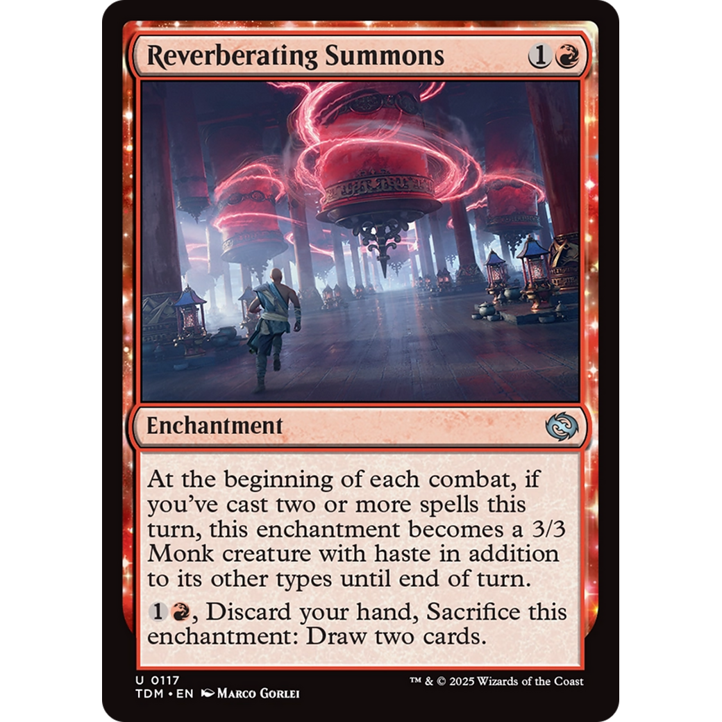 Reverberating Summons (TDM-117) - Tarkir: Dragonstorm: (enchantment) Foil