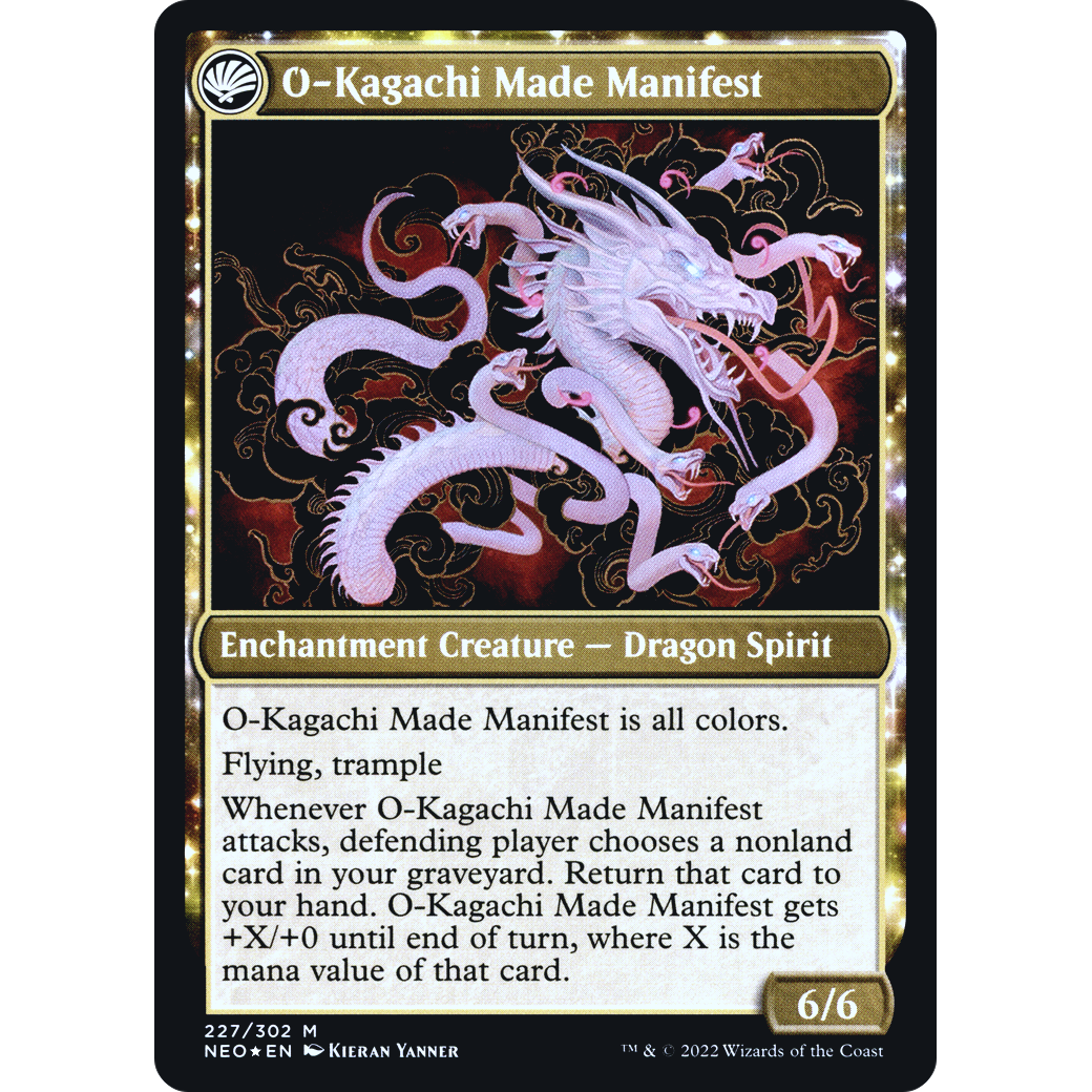 The Kami War // O-Kagachi Made Manifest (PRE-227S) - Kamigawa: Neon Dynasty Promos: (fandfc, enchantment) Foil