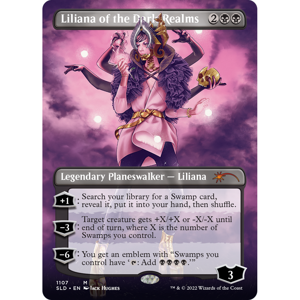 Liliana of the Dark Realms (Borderless) (SLD-1107) - Secret Lair Drop (Borderless)