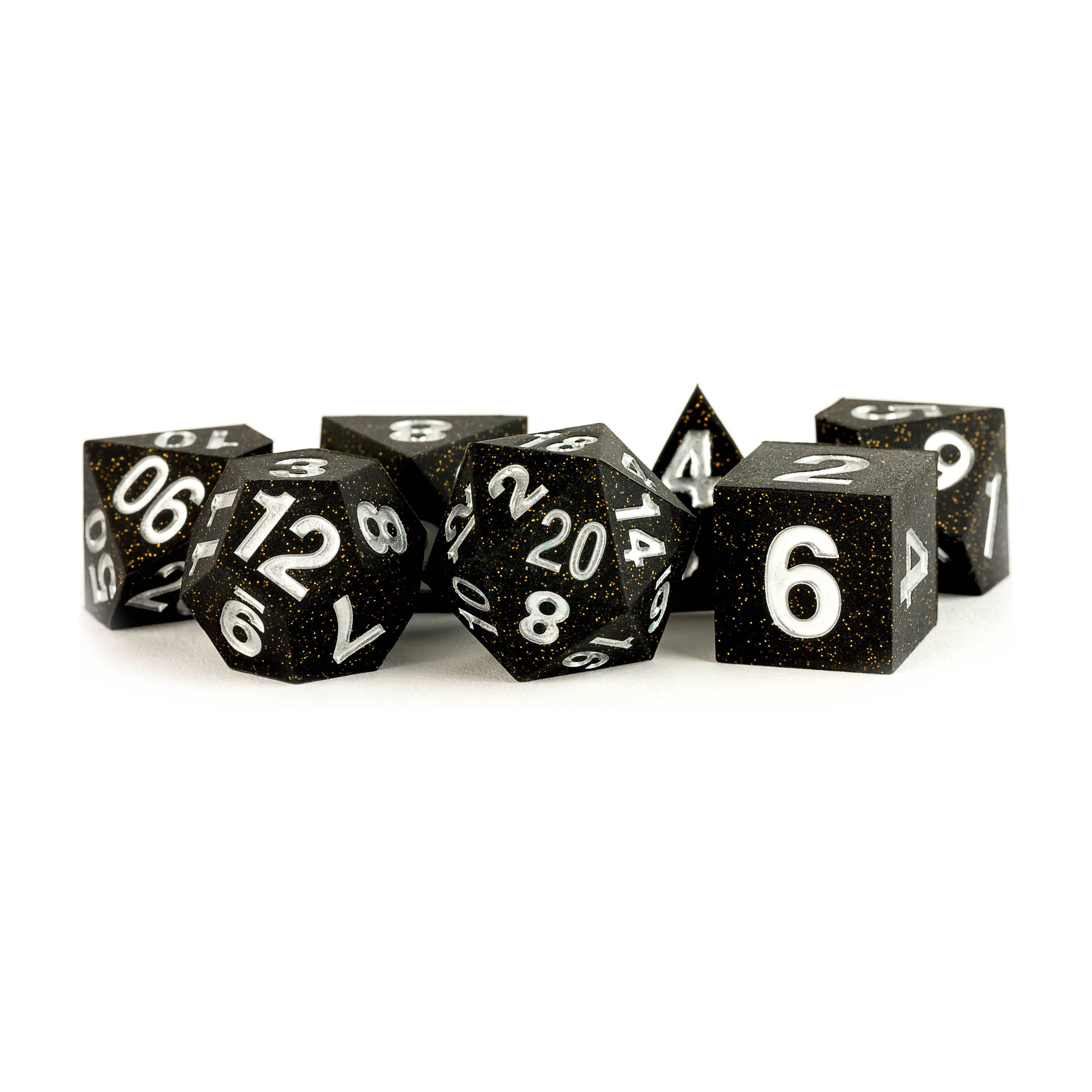 Gold Scatter Sharp Edge Silicone Rubber Dice Set