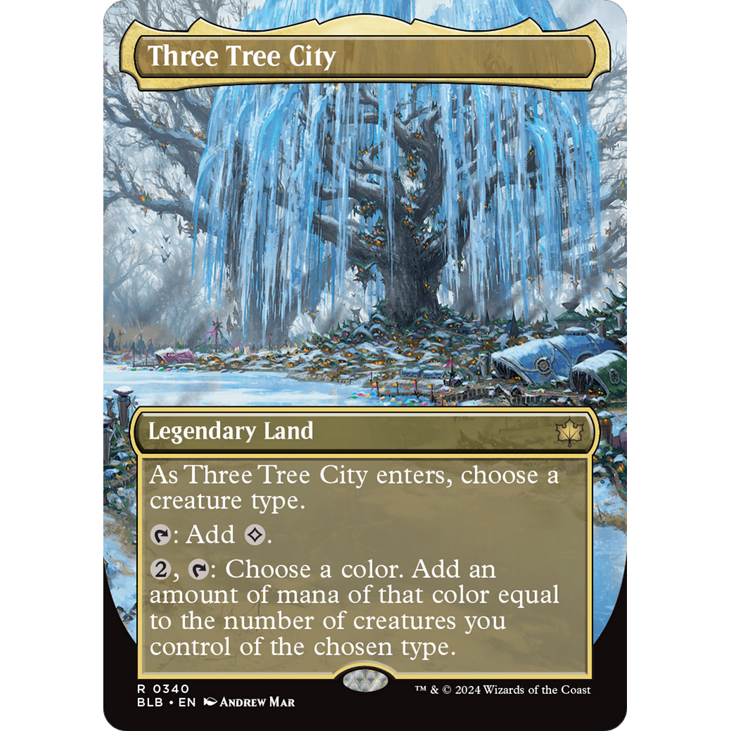 Three Tree City (BLB-340) - Bloomburrow (Borderless) Foil
