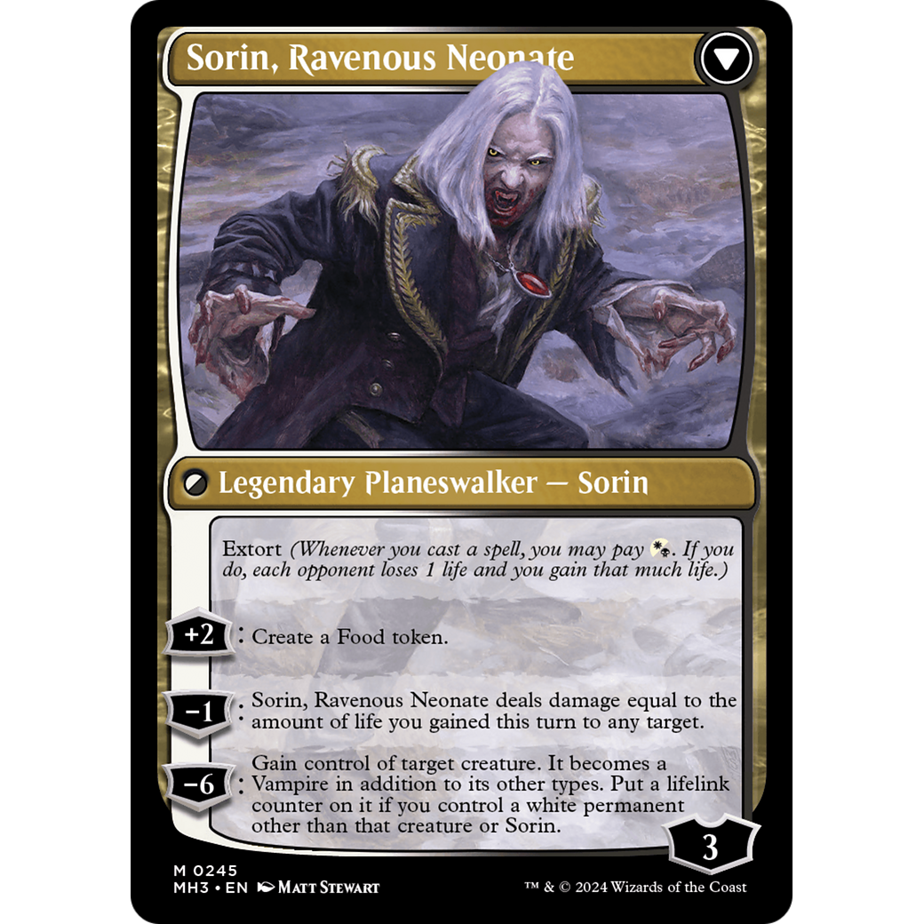 Sorin of House Markov // Sorin, Ravenous Neonate (MH3-245) - Modern Horizons 3 Foil