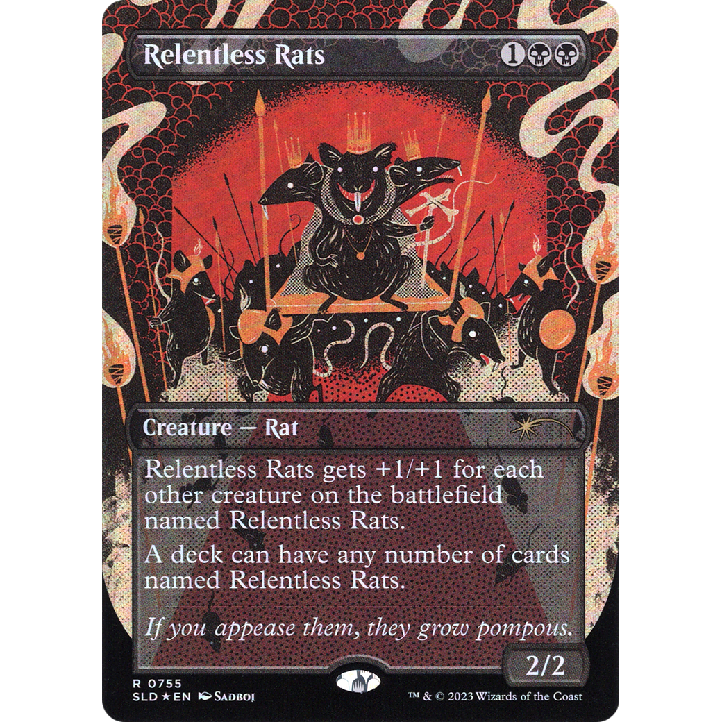 Relentless Rats (755) (SLD-755) - Secret Lair Drop (Borderless) Foil