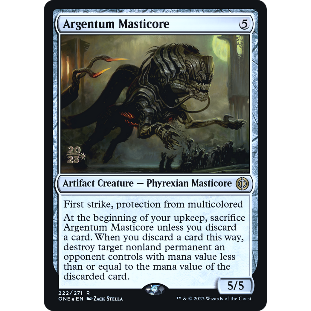 Argentum Masticore (PRE-222S) - Phyrexia: All Will Be One Promos Foil